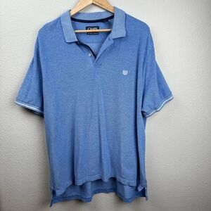 Chaps Mens Embroidered Polo Shirt Size XXL Blue Preppy Minimalist Golf Old Money